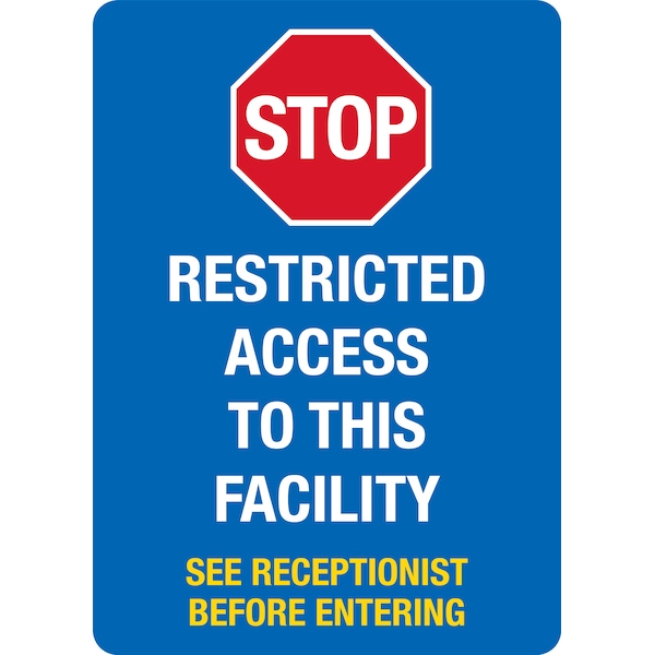Lyle COVID Plastic Sign, Stop Restricted Access, 7x10 LCUV-0020-NP_7x10 - main